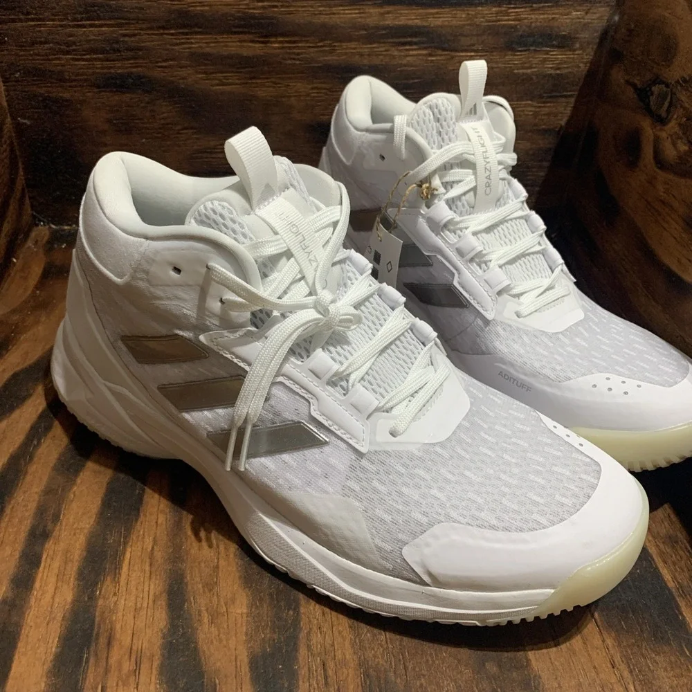adidas Crazyflight 6 Mid Volleyball Sneaker White Silver HP7030 Women Sz 9